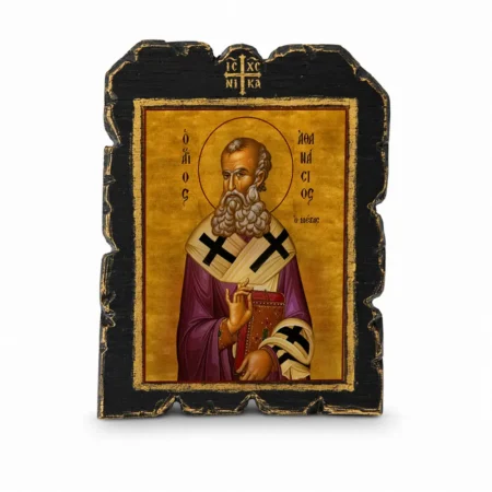 Χειροποίητη Εικόνα Άγιος Αθανάσιος ο Μέγας – Τεχνητή Παλαίωση σε Καμβά Υψηλής Ποιότητας