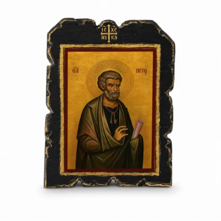 Χειροποίητη Εικόνα Άγιος Πέτρος ο Απόστολος – Τεχνητή Παλαίωση σε Καμβά Υψηλής Ποιότητας